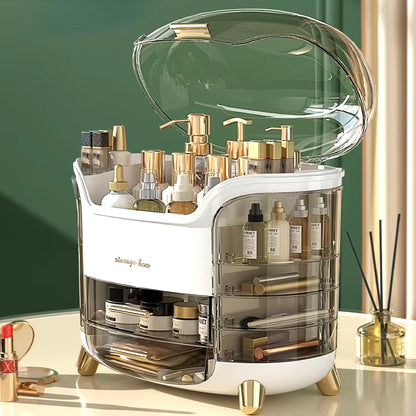 Transparent Desk Makeup Organizer Box Large Capacity Cosmetic Jewelry Storage Drawer Bathroom Dressing Table Sundries Container