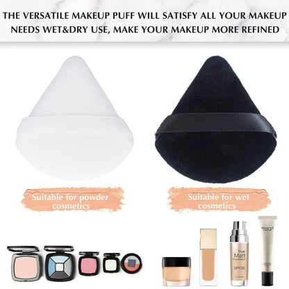 10/20Pcs Triangle Velvet Powder Puff Pizza Flours Mini Face Makeup Sponge Cosmetics Washable Lightweight Makeup Tool