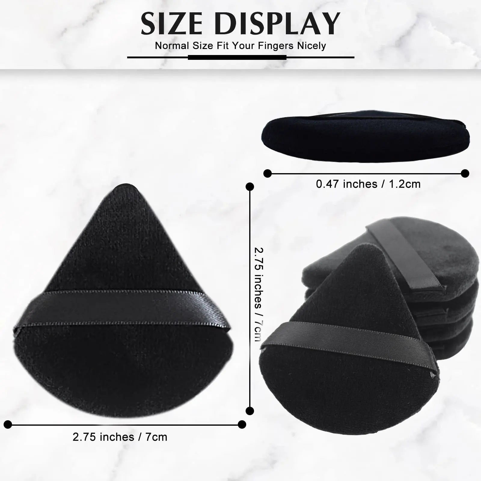 10/20Pcs Triangle Velvet Powder Puff Pizza Flours Mini Face Makeup Sponge Cosmetics Washable Lightweight Makeup Tool