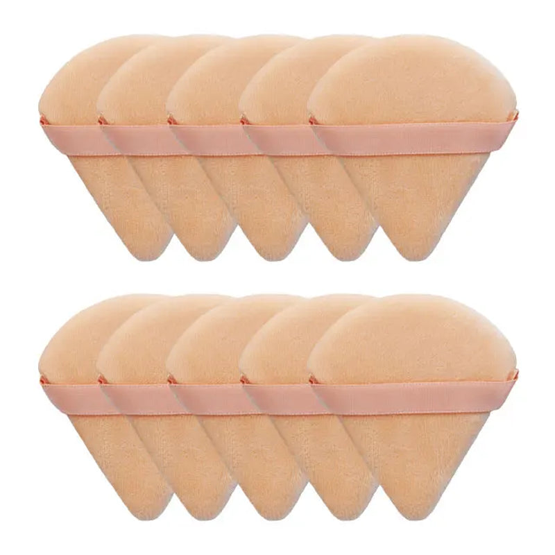 10/20Pcs Triangle Velvet Powder Puff Pizza Flours Mini Face Makeup Sponge Cosmetics Washable Lightweight Makeup Tool