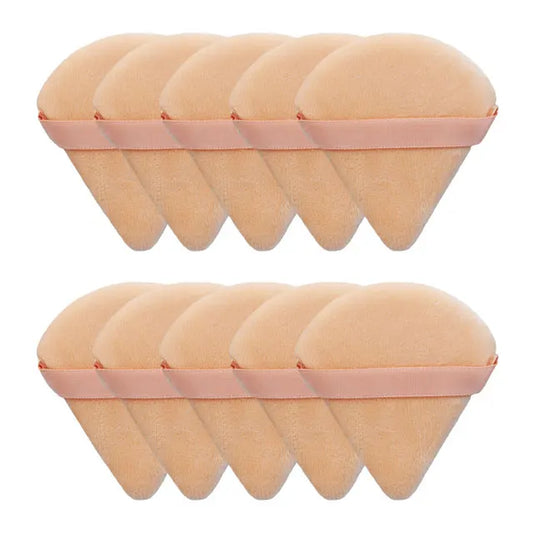 10/20Pcs Triangle Velvet Powder Puff Pizza Flours Mini Face Makeup Sponge Cosmetics Washable Lightweight Makeup Tool