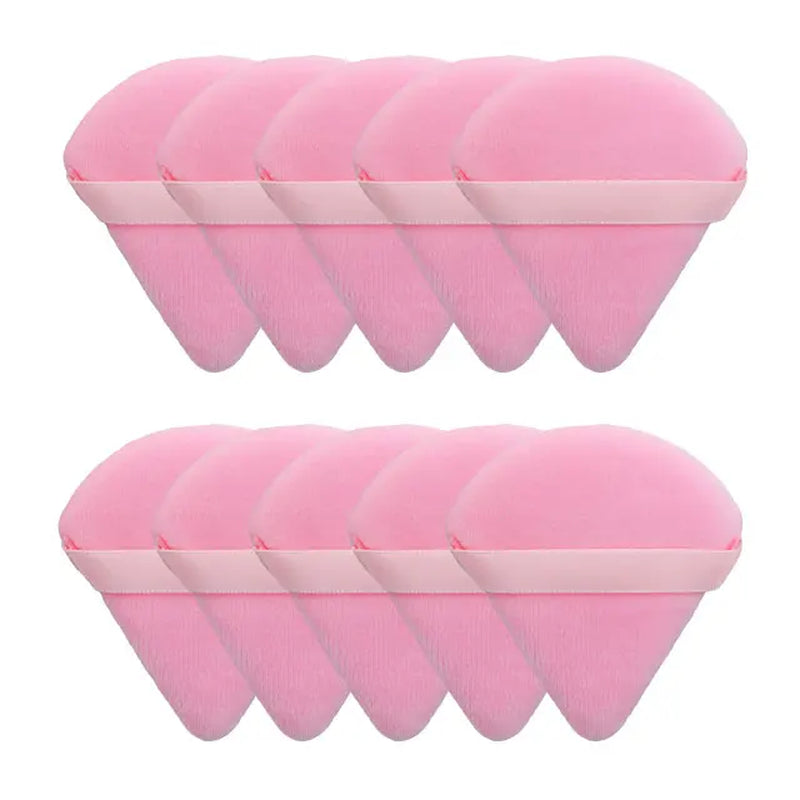 10/20Pcs Triangle Velvet Powder Puff Pizza Flours Mini Face Makeup Sponge Cosmetics Washable Lightweight Makeup Tool