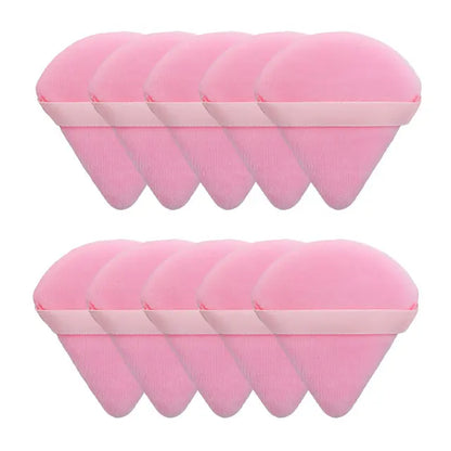 10/20Pcs Triangle Velvet Powder Puff Pizza Flours Mini Face Makeup Sponge Cosmetics Washable Lightweight Makeup Tool