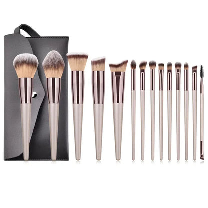 Hot Champagne Makeup Brushes Set for Women Cosmetic Foundation Powder Blush Eyeshadow Kabuki Blending Make up Brush Beauty Tools