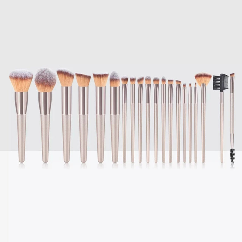 Hot Champagne Makeup Brushes Set for Women Cosmetic Foundation Powder Blush Eyeshadow Kabuki Blending Make up Brush Beauty Tools