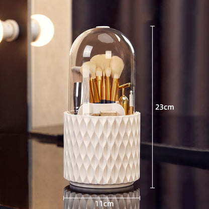 360° Rotating Makeup Brushes Holder Portable Desktop Cosmetic Organizer for Brushes Cosmetic Storage Box Clear Jewelry Container