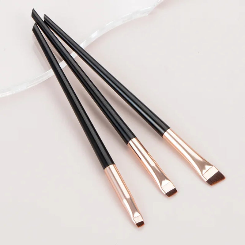 3Pcs/Set Blade Eyeliner Brush Eyebrow Brush Portable Flat Fine Eye Liner Brow Contour Makeup Brushes Makeup Tool