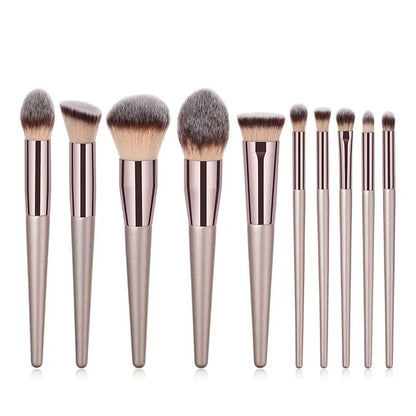 Hot Champagne Makeup Brushes Set for Women Cosmetic Foundation Powder Blush Eyeshadow Kabuki Blending Make up Brush Beauty Tools